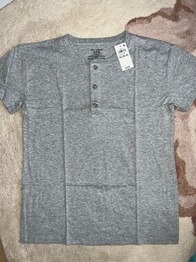 NEW Epic Threads Boys Gray Short-Sleeve Henley Tee